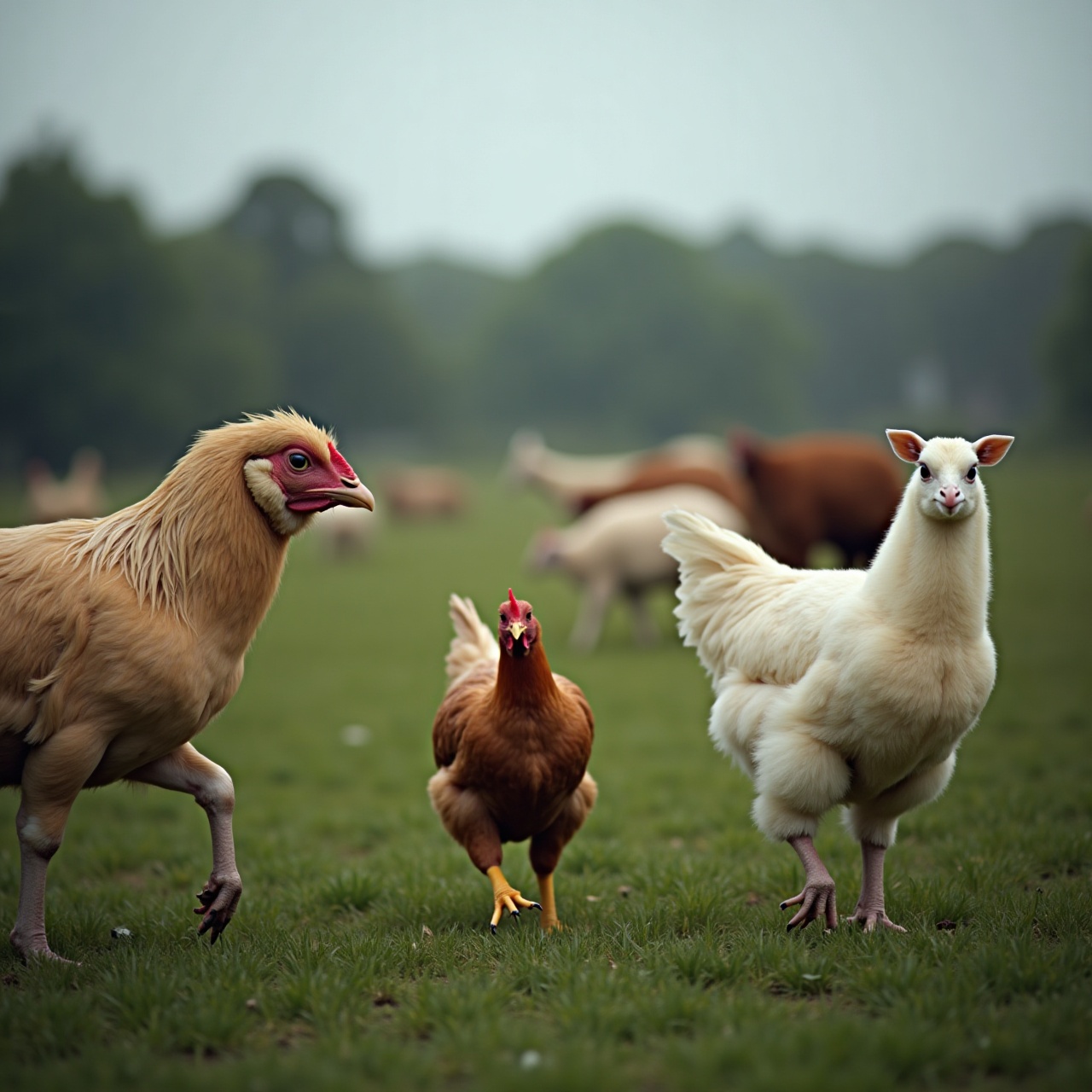 grazing animals in a pasture